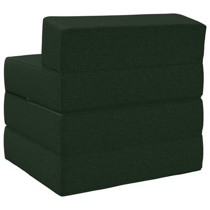 Divano Letto Pieghevole Verde Scuro 200 x 70 x 10 cm Tessuto | homemem39