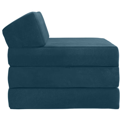 Divano Letto Pieghevole Blu 200 x 70 x 10 cm Velluto | homemem39