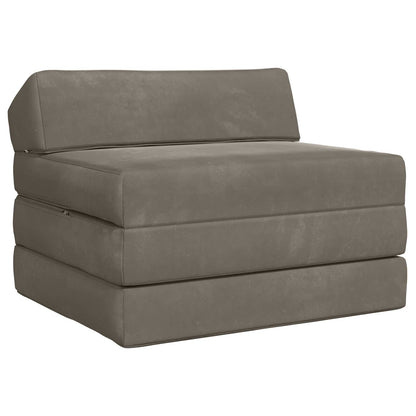 Divano Letto Pieghevole Grigio Chiaro 70 x 60 x 49 cm Velluto