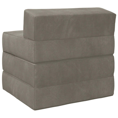 Divano Letto Pieghevole Grigio Chiaro 200 x 70 x 10 cm Velluto | homemem39
