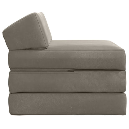 Divano Letto Pieghevole Grigio Chiaro 70 x 60 x 49 cm Velluto