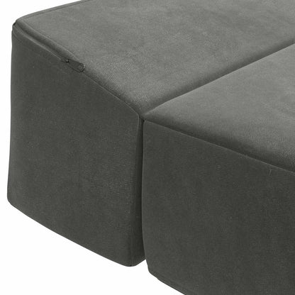 Divano Letto Pieghevole Grigio Scuro 200 x 70 x 10 cm Velluto | homemem39