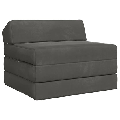 Divano Letto Pieghevole Grigio Scuro 70 x 60 x 49 cm Velluto