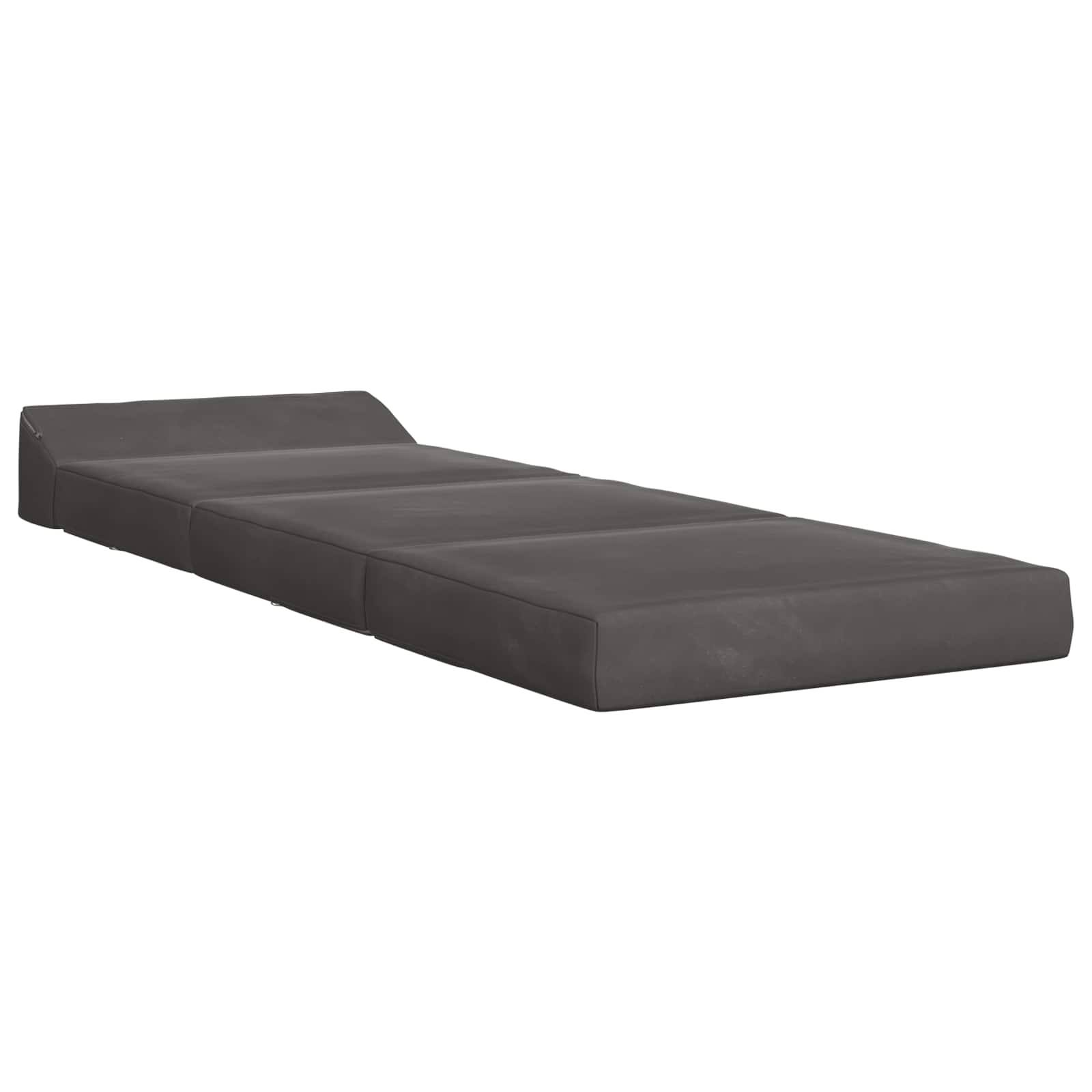 Divano Letto Pieghevole Grigio Scuro 200 x 70 x 10 cm Velluto | homemem39