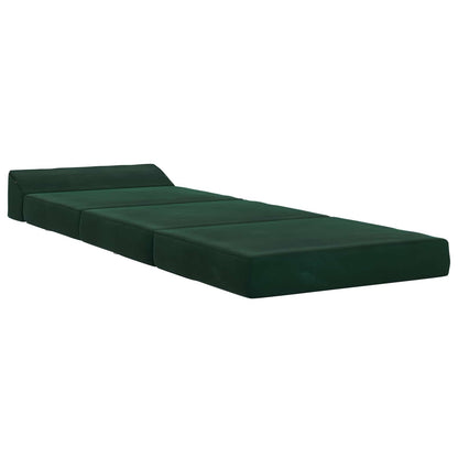 Divano Letto Pieghevole Verde Scuro 200 x 70 x 10 cm Velluto | homemem39