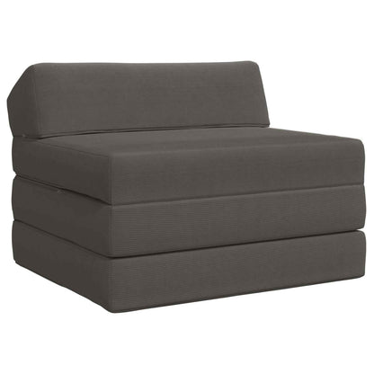 Divano Letto Pieghevole Grigio Scuro 200 x 70 x 10 cm | homemem39