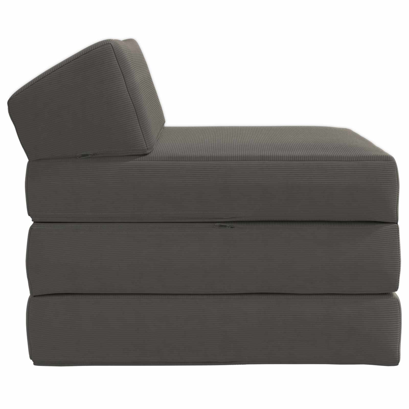 Divano Letto Pieghevole Grigio Scuro 200 x 70 x 10 cm | homemem39