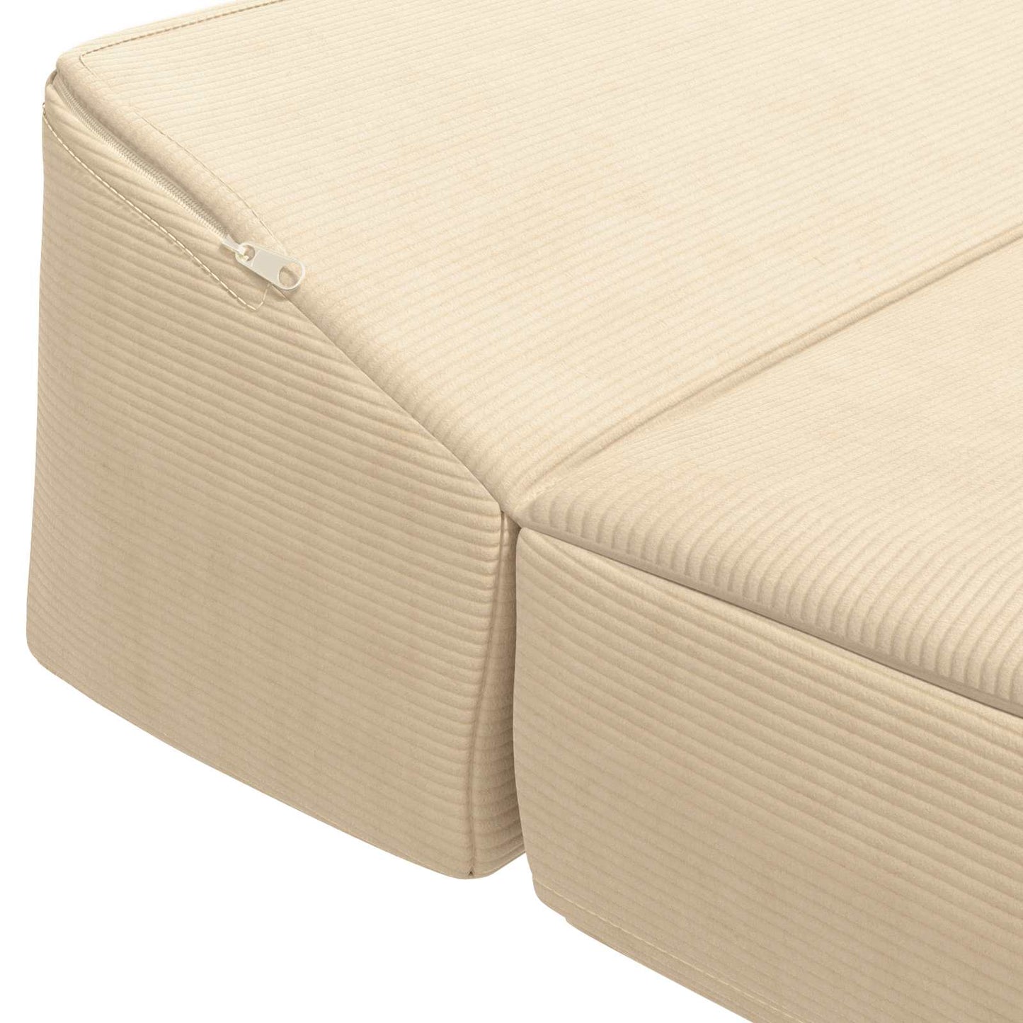 Divano Letto Pieghevole Crema 200 x 70 x 10 cm Tessuto in Cords | homemem39