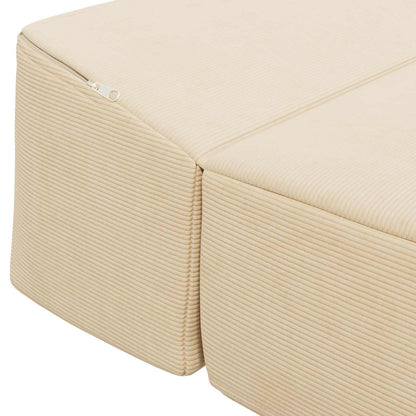 Divano Letto Pieghevole Crema 200 x 70 x 10 cm Tessuto in Cords