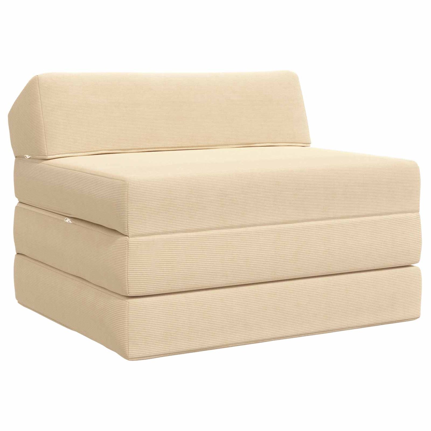 Divano Letto Pieghevole Crema 200 x 70 x 10 cm Tessuto in Cords | homemem39