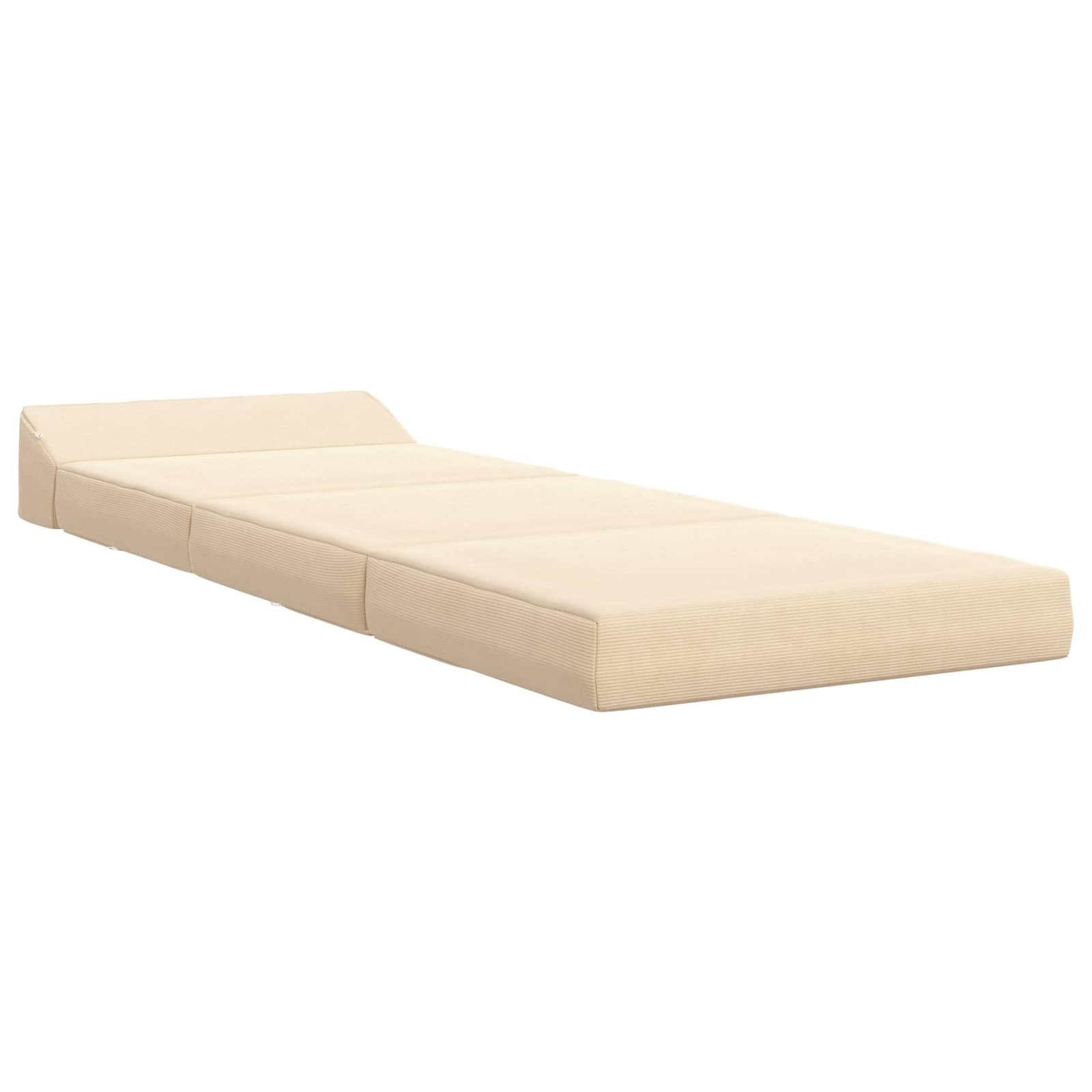 Divano Letto Pieghevole Crema 200 x 70 x 10 cm Tessuto in Cords | homemem39