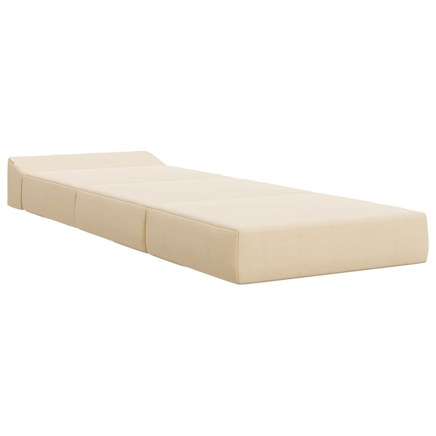 Divano Letto Pieghevole Crema 200 x 70 x 10 cm Tessuto in Cords