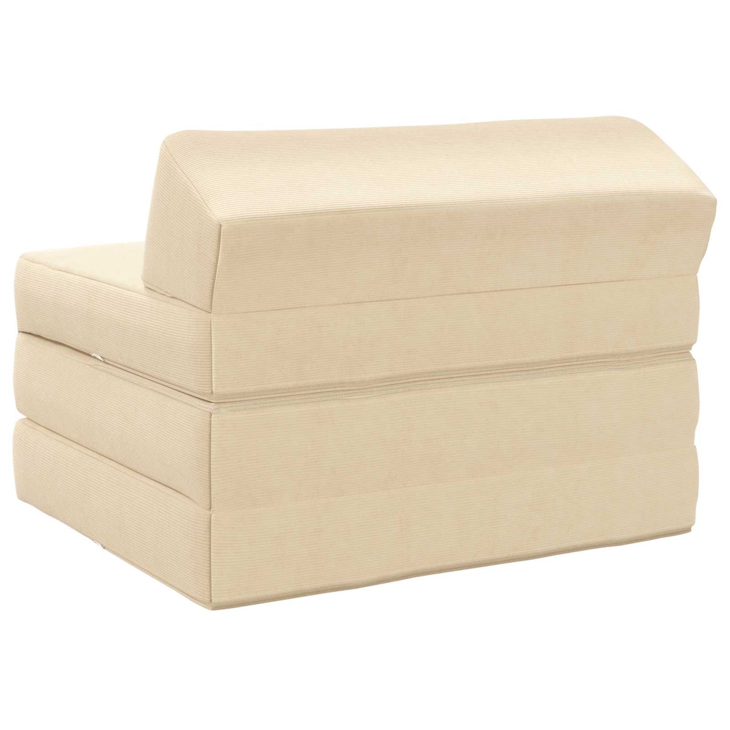 Divano Letto Pieghevole Crema 200 x 70 x 10 cm Tessuto in Cords | homemem39
