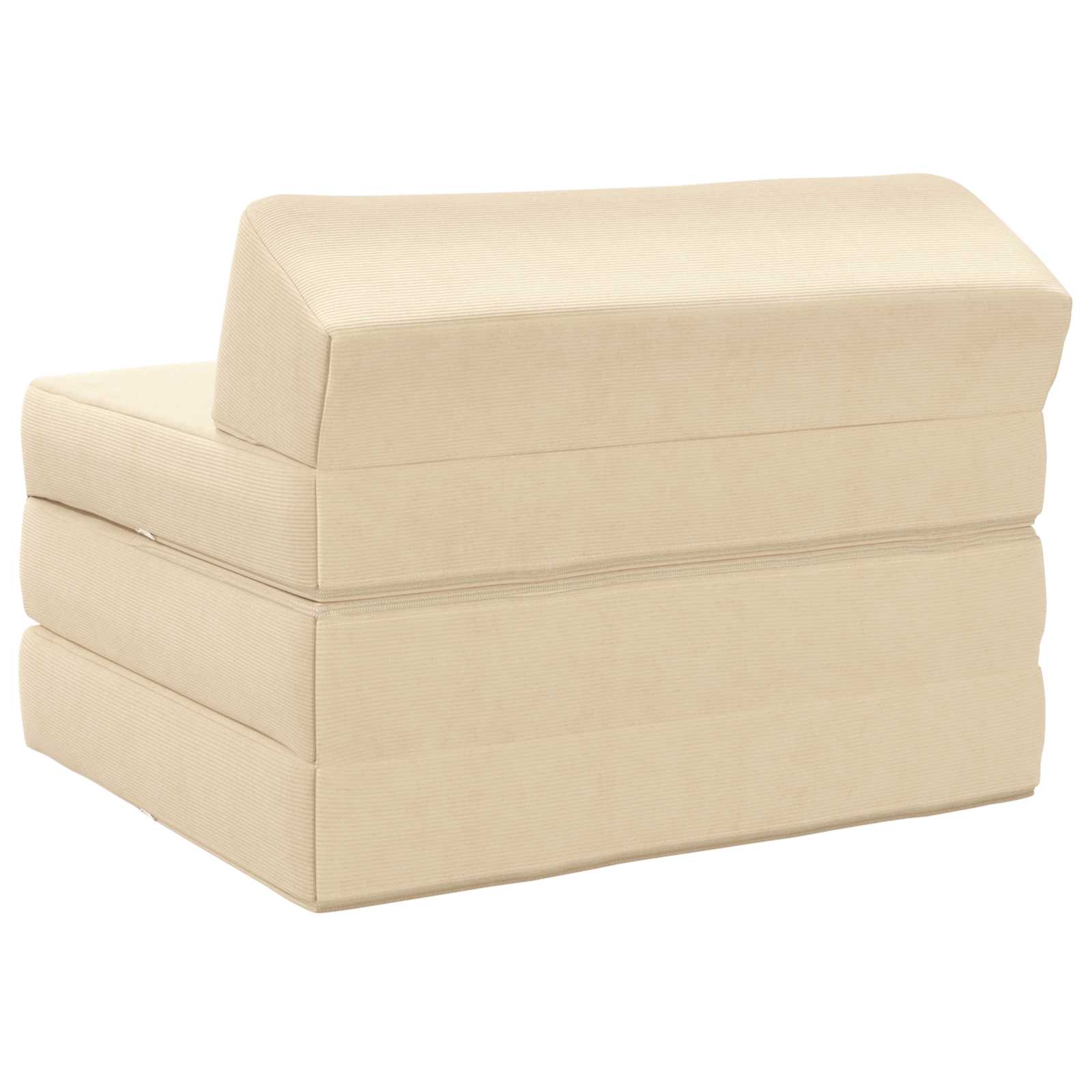 Divano Letto Pieghevole Crema 200 x 70 x 10 cm Tessuto in Cords | homemem39