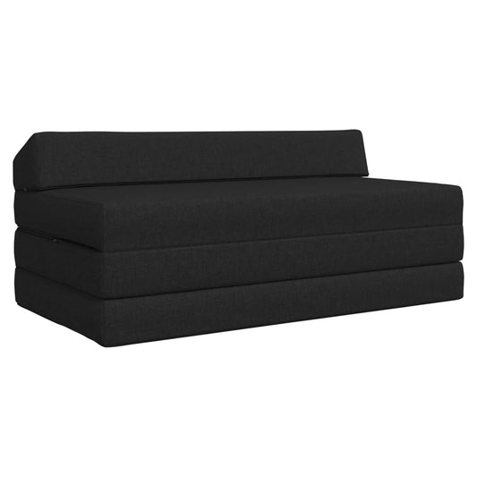 Divano Letto Pieghevole Nero 120 x 60 x 49 cm Tessuto