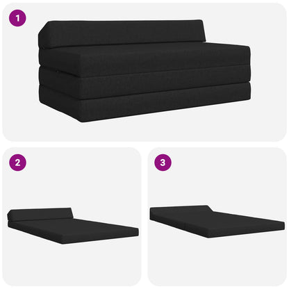 Divano Letto Pieghevole Nero 120 x 60 x 49 cm Tessuto