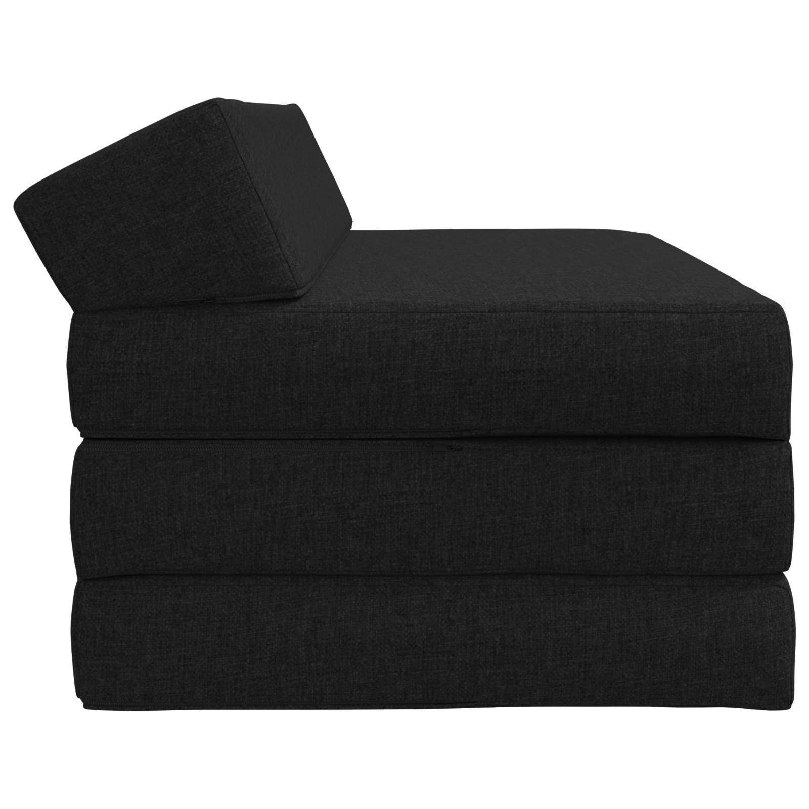 Divano Letto Pieghevole Nero 120 x 60 x 49 cm Tessuto | homemem39