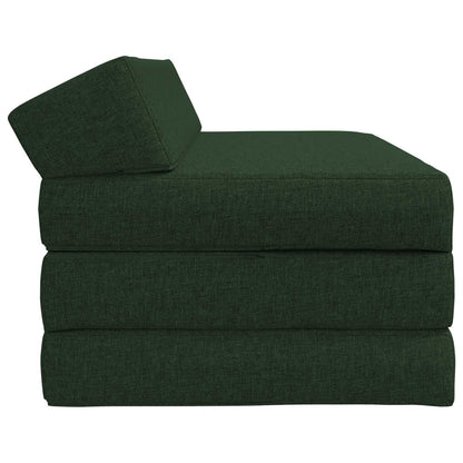 Divano Letto Pieghevole Verde Scuro 120 x 60 x 49 cm Tessuto | homemem39