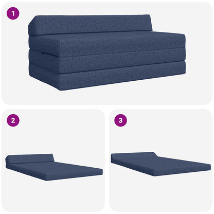 Divano Letto Pieghevole Blu 120 x 60 x 49 cm Tessuto