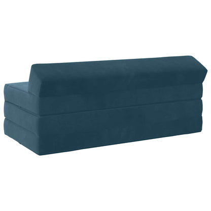 Divano Letto Pieghevole Blu 120 x 60 x 49 cm Tessuto | homemem39