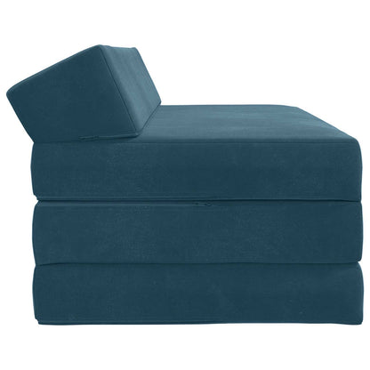 Divano Letto Pieghevole Blu 120 x 60 x 49 cm Tessuto | homemem39