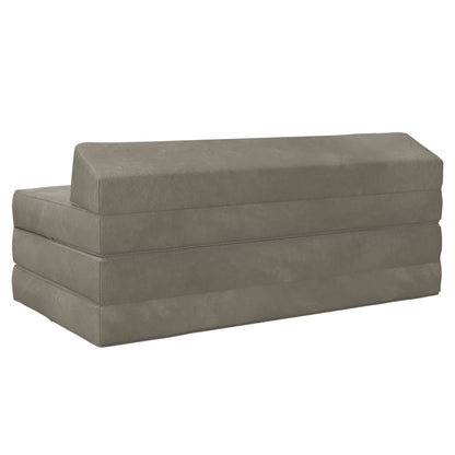 Divano Letto Pieghevole Grigio Chiaro 120 x 60 x 49 cm Tessuto