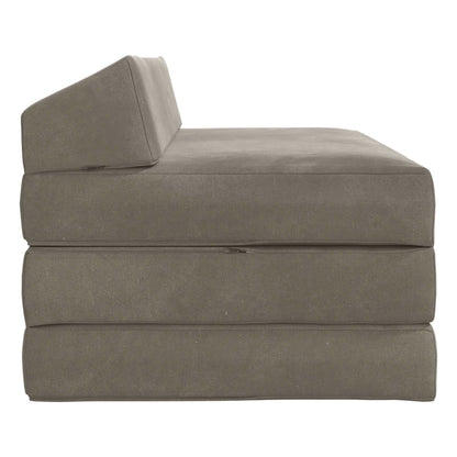 Divano Letto Pieghevole Grigio Chiaro 120 x 60 x 49 cm Tessuto