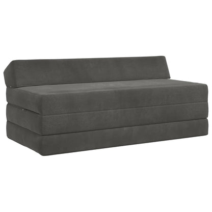 Divano Letto Pieghevole Grigio Scuro 120 x 60 x 49 cm Tessuto | homemem39