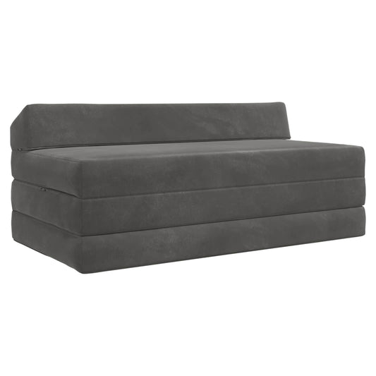 Divano Letto Pieghevole Grigio Scuro 120 x 60 x 49 cm Tessuto