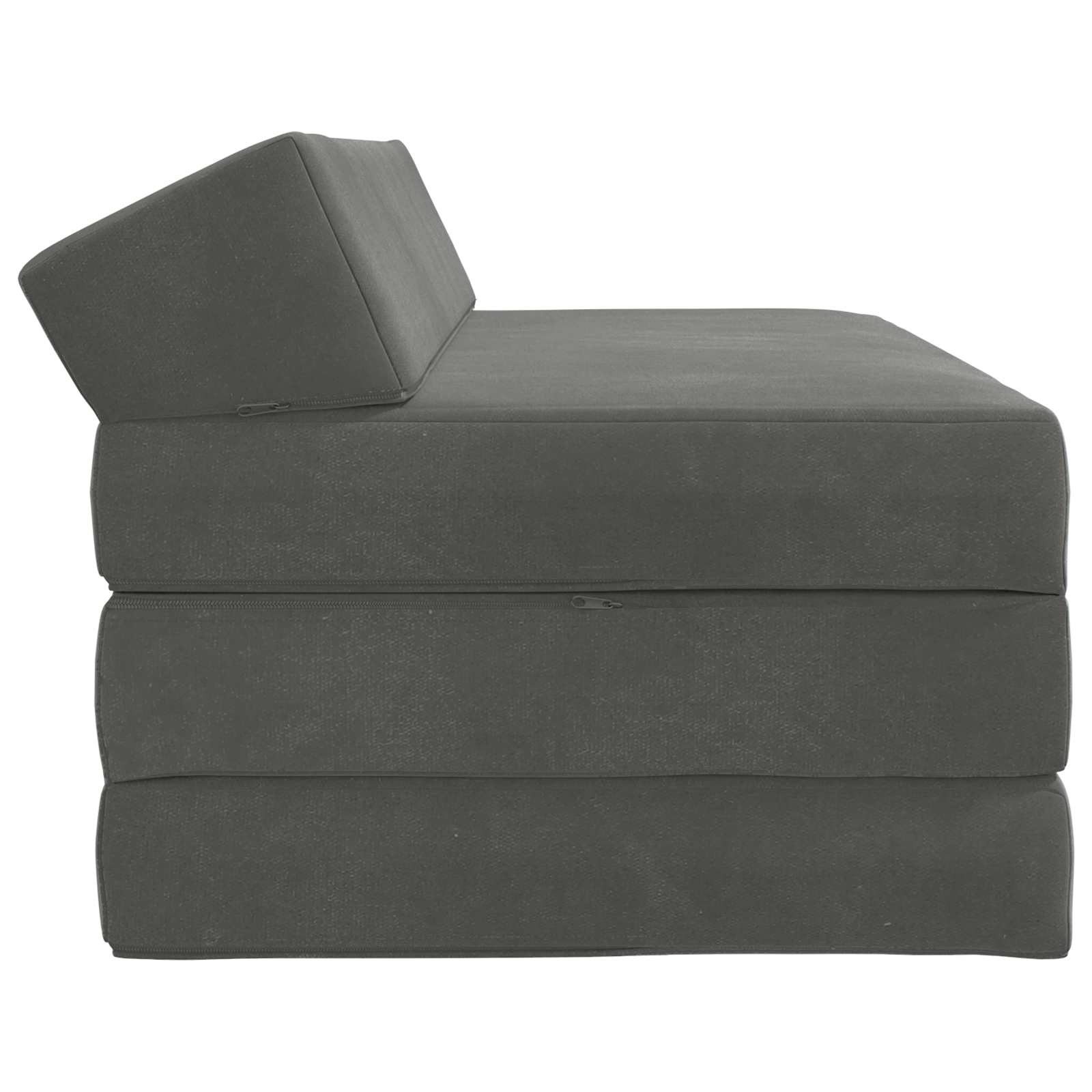 Divano Letto Pieghevole Grigio Scuro 120 x 60 x 49 cm Tessuto | homemem39