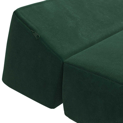 Divano Letto Pieghevole Verde Scuro 120 x 60 x 49 cm Tessuto