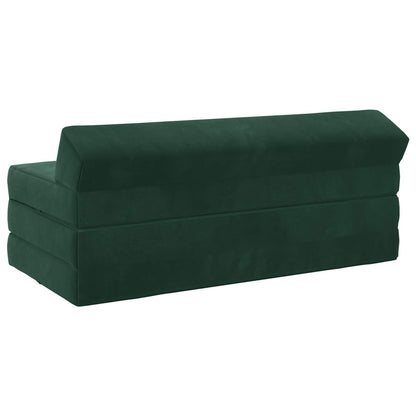 Divano Letto Pieghevole Verde Scuro 120 x 60 x 49 cm Tessuto | homemem39