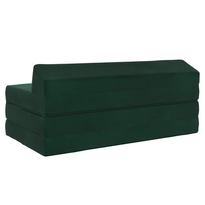 Divano Letto Pieghevole Verde Scuro 120 x 60 x 49 cm Tessuto