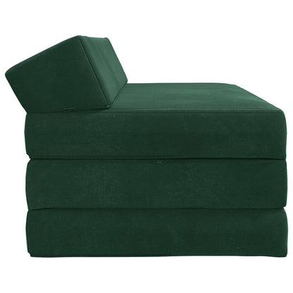 Divano Letto Pieghevole Verde Scuro 120 x 60 x 49 cm Tessuto | homemem39
