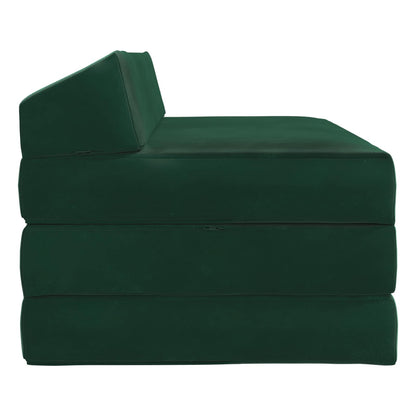Divano Letto Pieghevole Verde Scuro 120 x 60 x 49 cm Tessuto