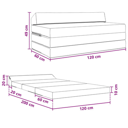 Divano Letto Pieghevole Nero 120 x 60 x 49 cm Tessuto | homemem39