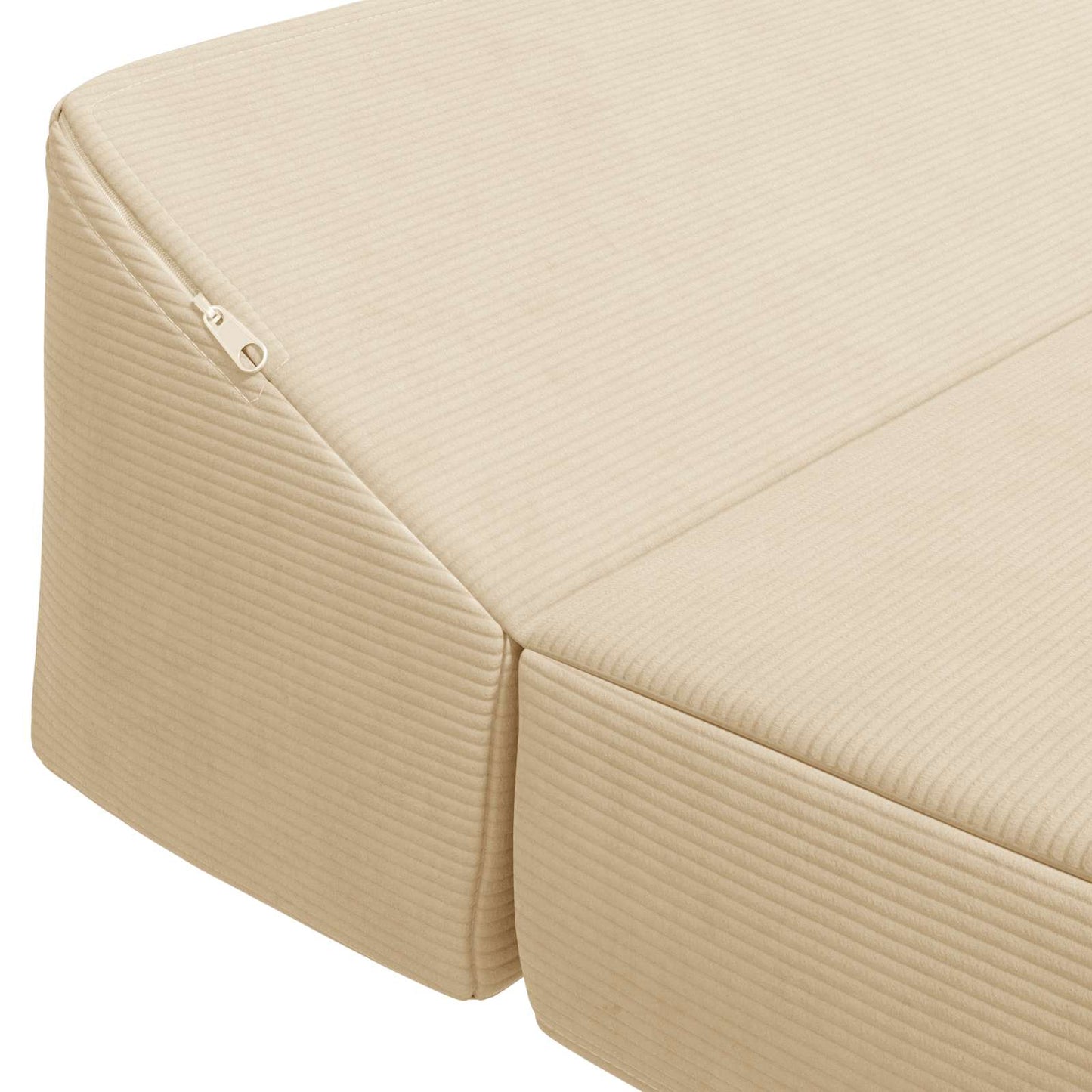 Divano Letto Pieghevole Crema 120 x 60 x 49 cm Tessuto | homemem39