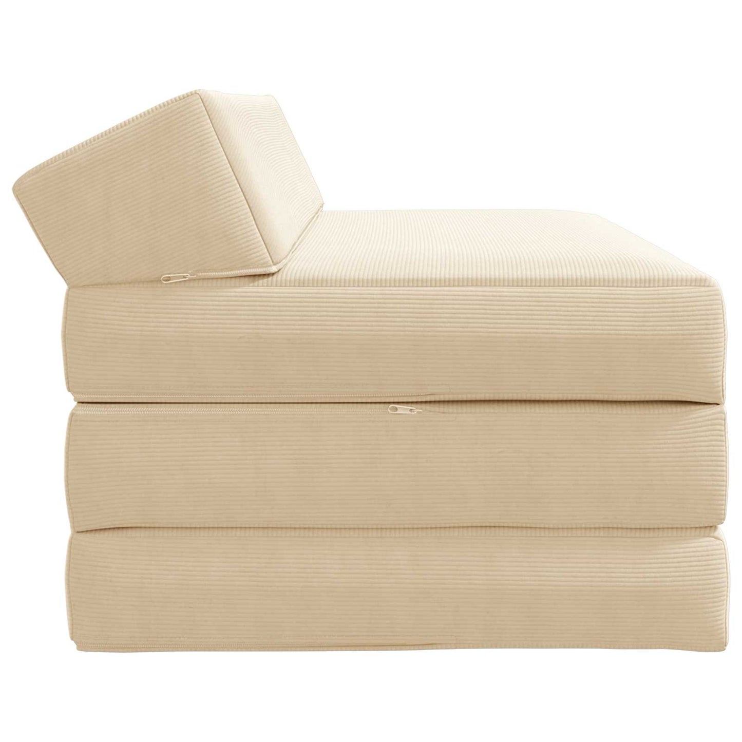 Divano Letto Pieghevole Crema 120 x 60 x 49 cm Tessuto | homemem39