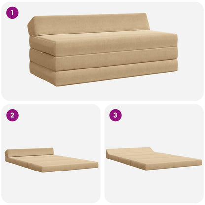Divano Letto Pieghevole Verde Grigio 120 x 60 x 49 cm Tessuto | homemem39