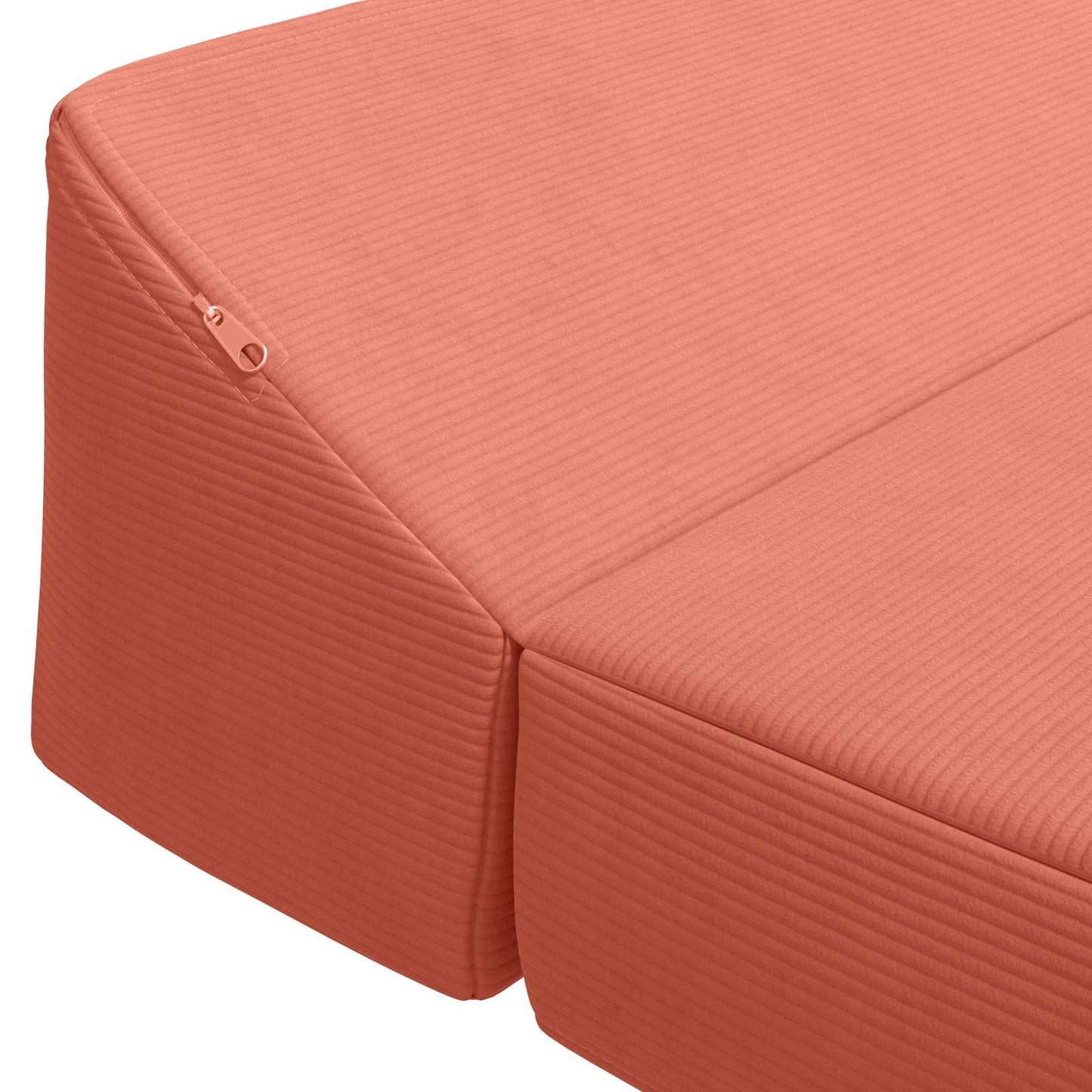 Divano Letto Pieghevole Rosso Arancio 120 x 60 x 49 cm Tessuto | homemem39
