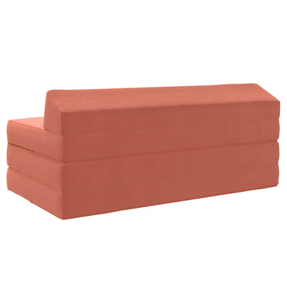 Divano Letto Pieghevole Rosso Arancio 120 x 60 x 49 cm Tessuto