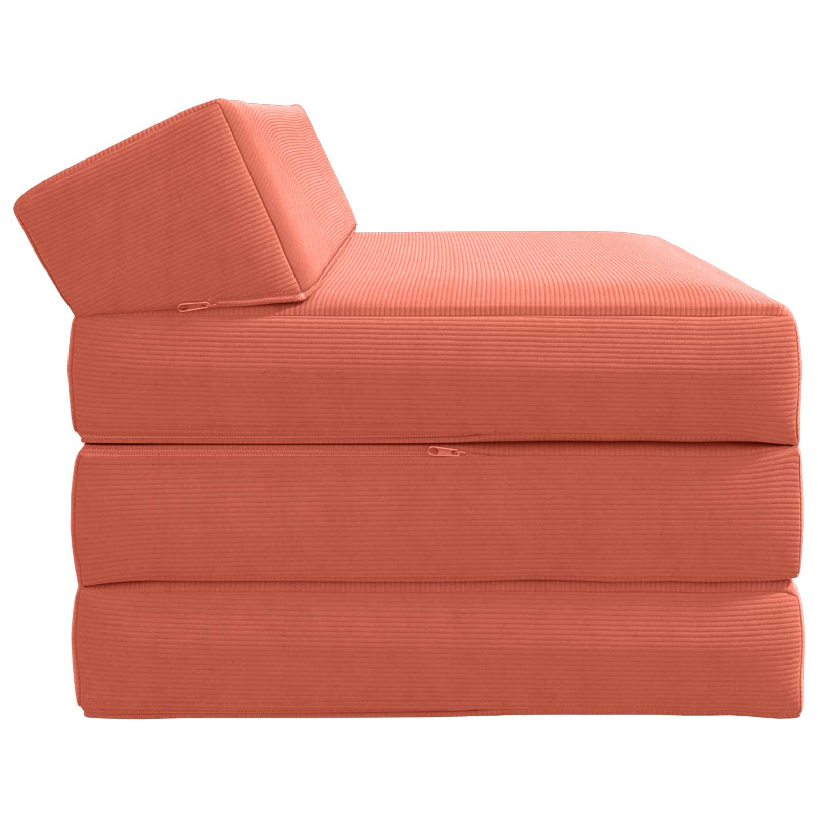 Divano Letto Pieghevole Rosso Arancio 120 x 60 x 49 cm Tessuto | homemem39