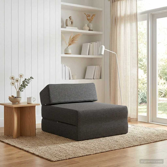 Divano Letto Pieghevole Grigio Scuro 60 x 70 x 41 cm Tessuto | homemem39