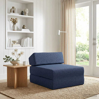 Divano Letto Pieghevole Blu 60 x 70 x 41 cm Tessuto | homemem39