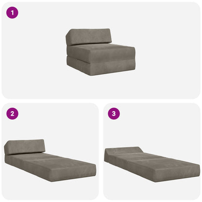 Divano Letto Pieghevole Grigio Chiaro 60 x 70 x 41 cm Tessuto | homemem39