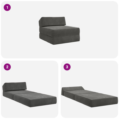 Divano Letto Pieghevole Grigio Scuro 60 x 70 x 41 cm Tessuto | homemem39