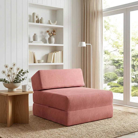 Divano Letto Pieghevole Rosa 60 x 70 x 41 cm Tessuto | homemem39