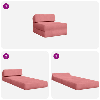 Divano Letto Pieghevole Rosa 60 x 70 x 41 cm Tessuto | homemem39