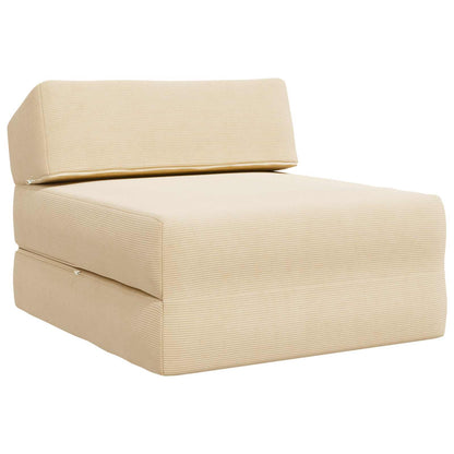 Divano Letto Pieghevole Crema 60 x 70 x 41 cm Tessuto | homemem39