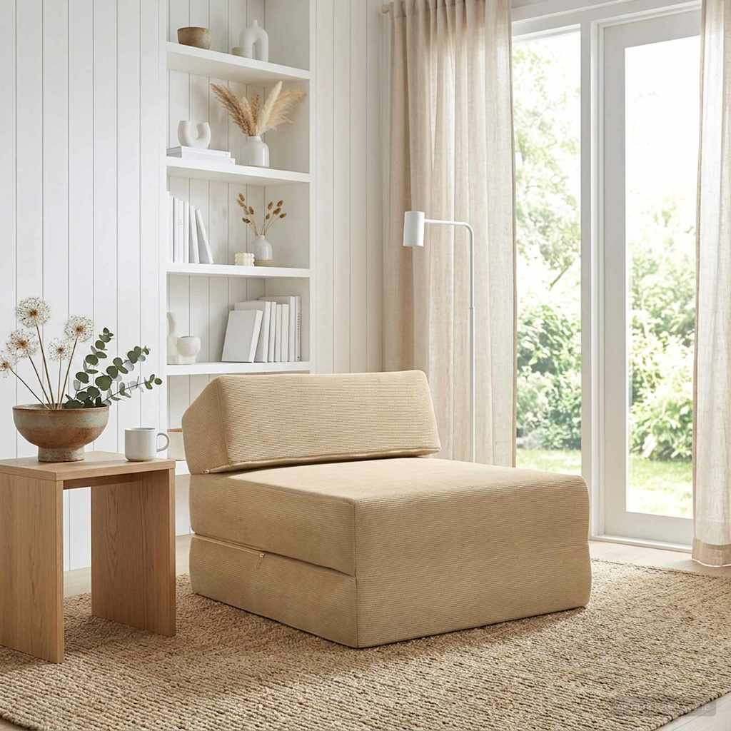 Divano Letto Pieghevole Verde Grigio 60 x 70 x 41 cm Tessuto | homemem39